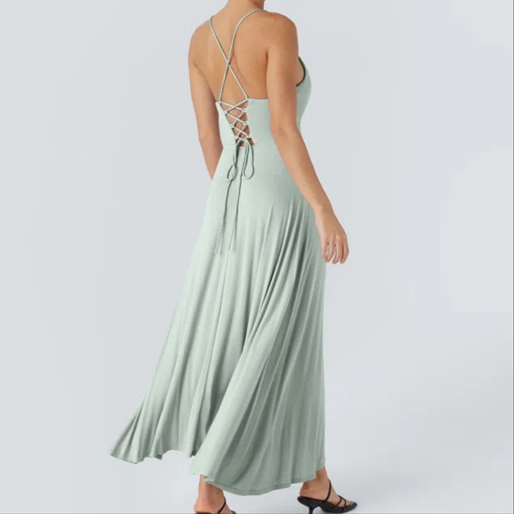 Halara Cowl Neck Midi Party Dress - Picture 2 of 16